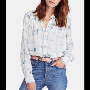 Free People Window to My Heart Printed Blouse